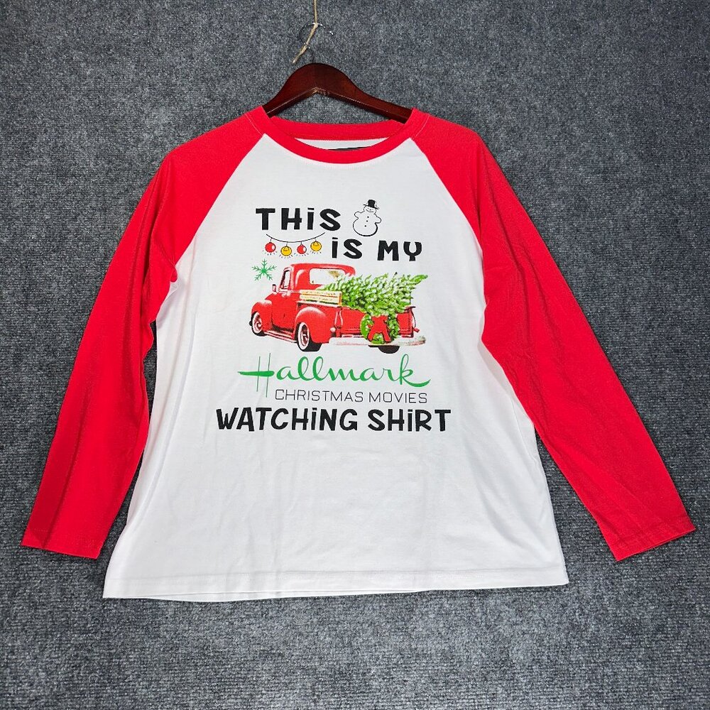 Hallmark Tee Shirt Womens Medium This is My Christmas Movie Watching Shirt